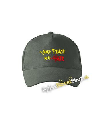 MAKE PEACE NOT HATE - šiltovka vo farbe "tmavá bridlica"