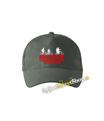 STRANGER THINGS - Bicycle Gang - šiltovka vo farbe "tmavá bridlica"