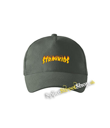 STRAY KIDS - Thrasher Logo Flame - šiltovka vo farbe "tmavá bridlica"