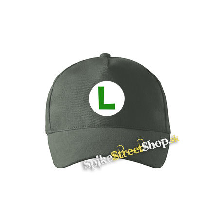 SUPER MARIO - Green Luigi Logo - šiltovka vo farbe "tmavá bridlica"