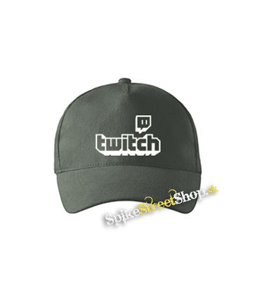 TWITCH - White Logo Sign - šiltovka vo farbe "tmavá bridlica"