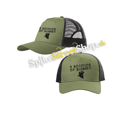 5 SECONDS OF SUMMER - Logo - olivovočierna sieťkovaná šiltovka model "Trucker Cap"