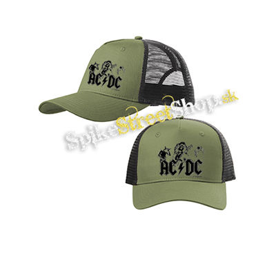 ACDC - Let There Be Rock - olivovočierna sieťkovaná šiltovka model "Trucker Cap"