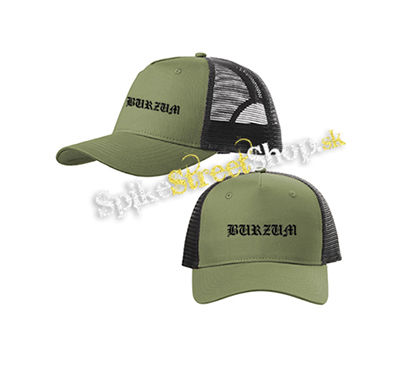 BURZUM - Logo - olivovočierna sieťkovaná šiltovka model "Trucker Cap"
