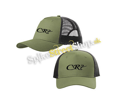 CRISTIANO RONALDO - Black CR7 - olivovočierna sieťkovaná šiltovka model "Trucker Cap"