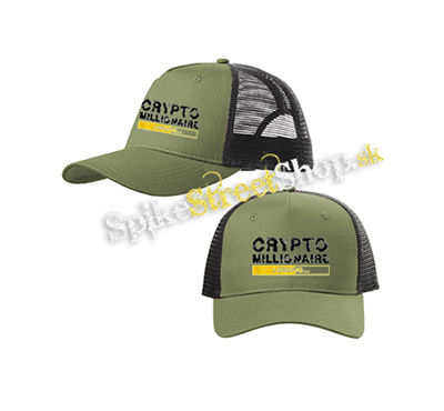 CRYPTOMILIONAIRE - Loading - olivovočierna sieťkovaná šiltovka model "Trucker Cap"