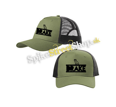 DRAKE - Take Care - olivovočierna sieťkovaná šiltovka model "Trucker Cap"