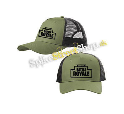FORTNITE BATTLE ROYALE - olivovočierna sieťkovaná šiltovka model "Trucker Cap"