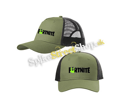 FORTNITE Season 7 - Rick Sanchez Logo - olivovočierna sieťkovaná šiltovka model "Trucker Cap"
