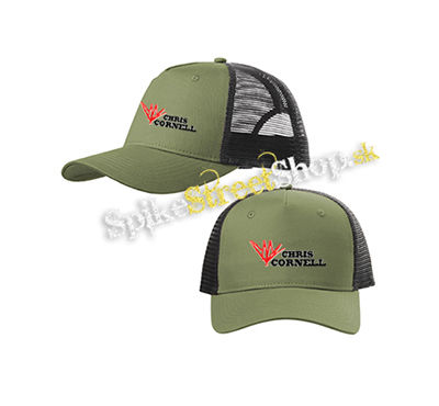 CHRIS CORNELL - Logo - olivovočierna sieťkovaná šiltovka model "Trucker Cap"