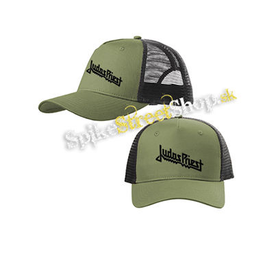 JUDAS PRIEST - Classic Logo - olivovočierna sieťkovaná šiltovka model "Trucker Cap"