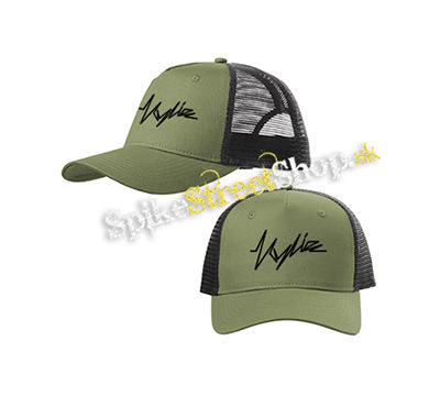 KYLIE MINOQUE - Logo - olivovočierna sieťkovaná šiltovka model "Trucker Cap"