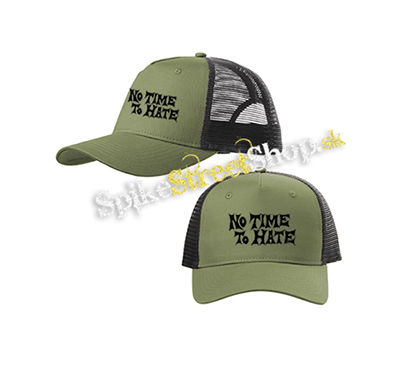 NO TIME TO HATE - olivovočierna sieťkovaná šiltovka model "Trucker Cap"