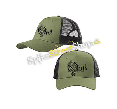 OPETH - Logo - olivovočierna sieťkovaná šiltovka model "Trucker Cap"