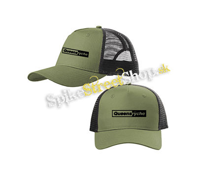 QUEENSRYCHE - Logo - olivovočierna sieťkovaná šiltovka model "Trucker Cap"