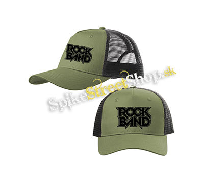 ROCK BAND - Logo - olivovočierna sieťkovaná šiltovka model "Trucker Cap"