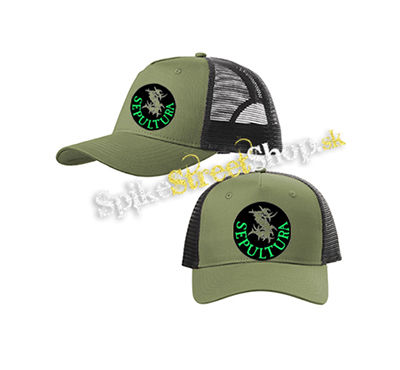 SEPULTURA - Brasil - olivovočierna sieťkovaná šiltovka model "Trucker Cap"