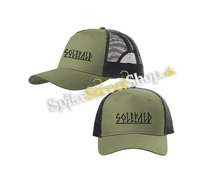 SOLEFALD - Logo - olivovočierna sieťkovaná šiltovka model "Trucker Cap"