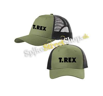T.REX - Logo Glamrock Band Legend - olivovočierna sieťkovaná šiltovka model "Trucker Cap"