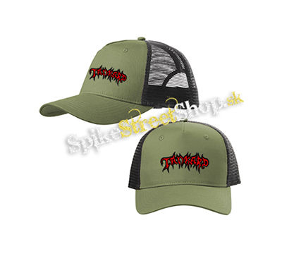 TANKARD - Logo - olivovočierna sieťkovaná šiltovka model "Trucker Cap"