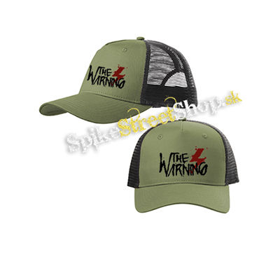 THE WARNING - Logo - olivovočierna sieťkovaná šiltovka model "Trucker Cap"