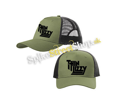 THIN LIZZY - Logo - olivovočierna sieťkovaná šiltovka model "Trucker Cap"