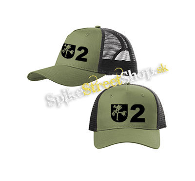 U2 - Logo Tree - olivovočierna sieťkovaná šiltovka model "Trucker Cap"