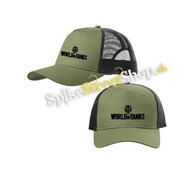 WORLD OF TANKS - Logo - olivovočierna sieťkovaná šiltovka model "Trucker Cap"