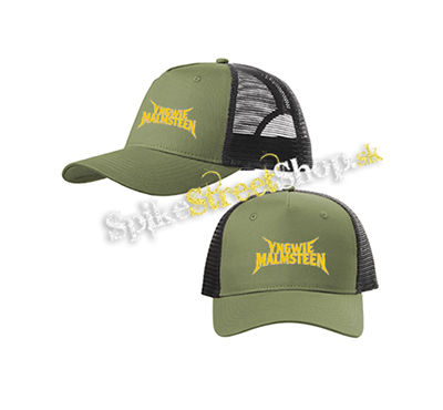YNGWIE MALMSTEEN - Logo Yellow - olivovočierna sieťkovaná šiltovka model "Trucker Cap"