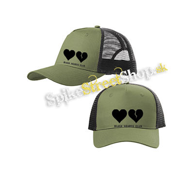 YUNGBLUD - Black Hearts Club - olivovočierna sieťkovaná šiltovka model "Trucker Cap"