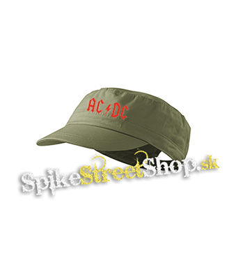 ACDC - Red Logo Vintage - olivová šiltovka army cap