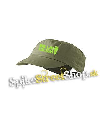 BILLIE EILISH - Logo And Stickman - olivová šiltovka army cap