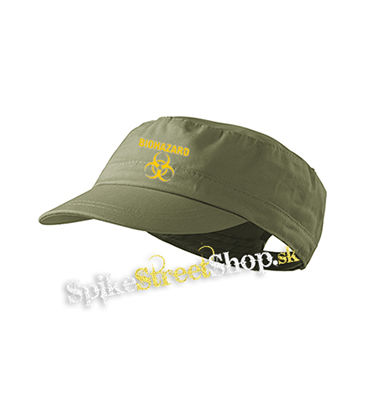 BIOHAZARD - Yellow Logo Crest - olivová šiltovka army cap