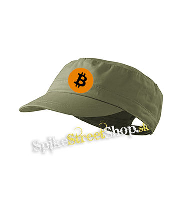 BITCOIN - Crest - olivová šiltovka army cap