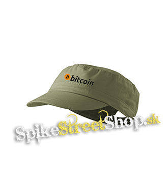 BITCOIN - Logo - olivová šiltovka army cap