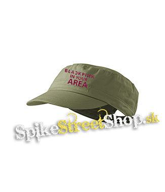 BLACKPINK - In Your Area Pink - olivová šiltovka army cap