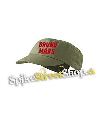 BRUNO MARS - Logo - olivová šiltovka army cap