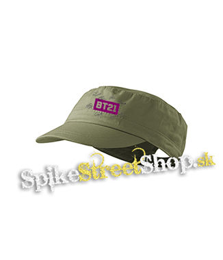 BT21 - Logo Signature - olivová šiltovka army cap