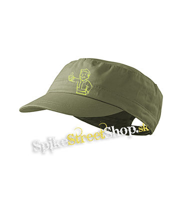 FALLOUT - Vault Boy Green Neon - olivová šiltovka army cap