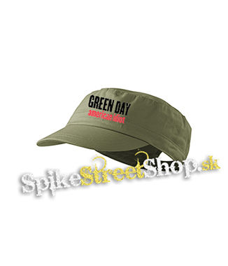 GREEN DAY - American Idiot Slogan - olivová šiltovka army cap