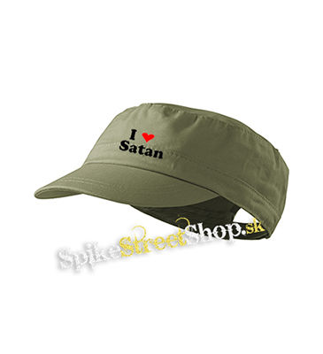 I LOVE SATAN - olivová šiltovka army cap
