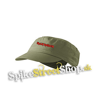 IRON MAIDEN - Red Logo 2 - olivová šiltovka army cap