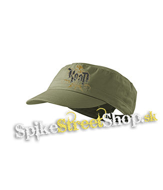 KORN - Logo Crest Bakersfield Gold - olivová šiltovka army cap