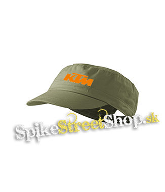 KTM - Orange Logo - olivová šiltovka army cap