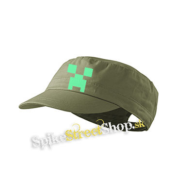MINECRAFT - Green Creeper - olivová šiltovka army cap