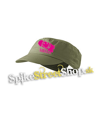 NIRVANA - Pink - olivová šiltovka army cap