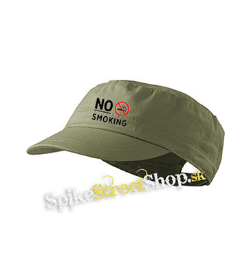 NO SMOKING - Slogan - olivová šiltovka army cap