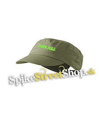 OVERKILL - Logo Green - olivová šiltovka army cap