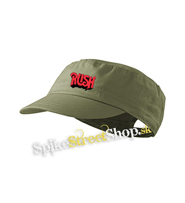 RUSH - Logo Red - olivová šiltovka army cap