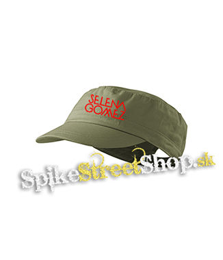 SELENA GOMEZ - Logo Red - olivová šiltovka army cap